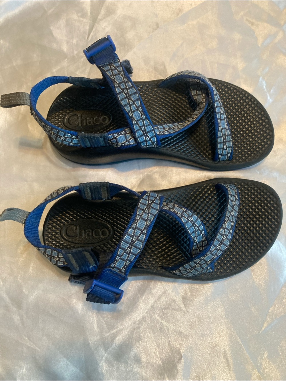 Chaco Kids Blue Patterned Strap Sandals